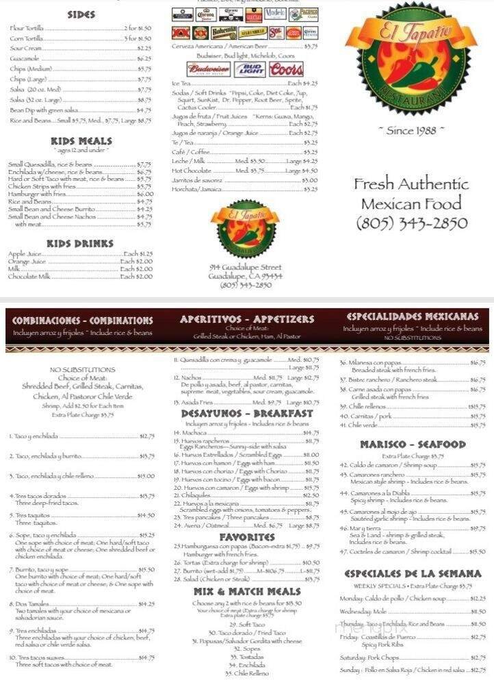 Menu page 2