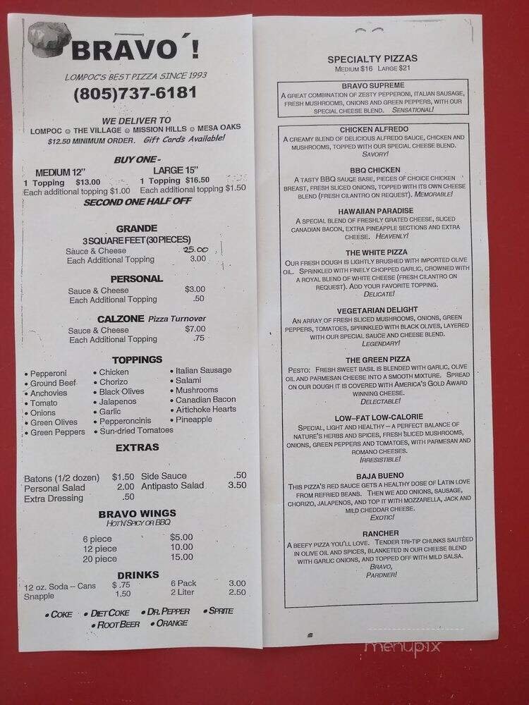 Menu page 1