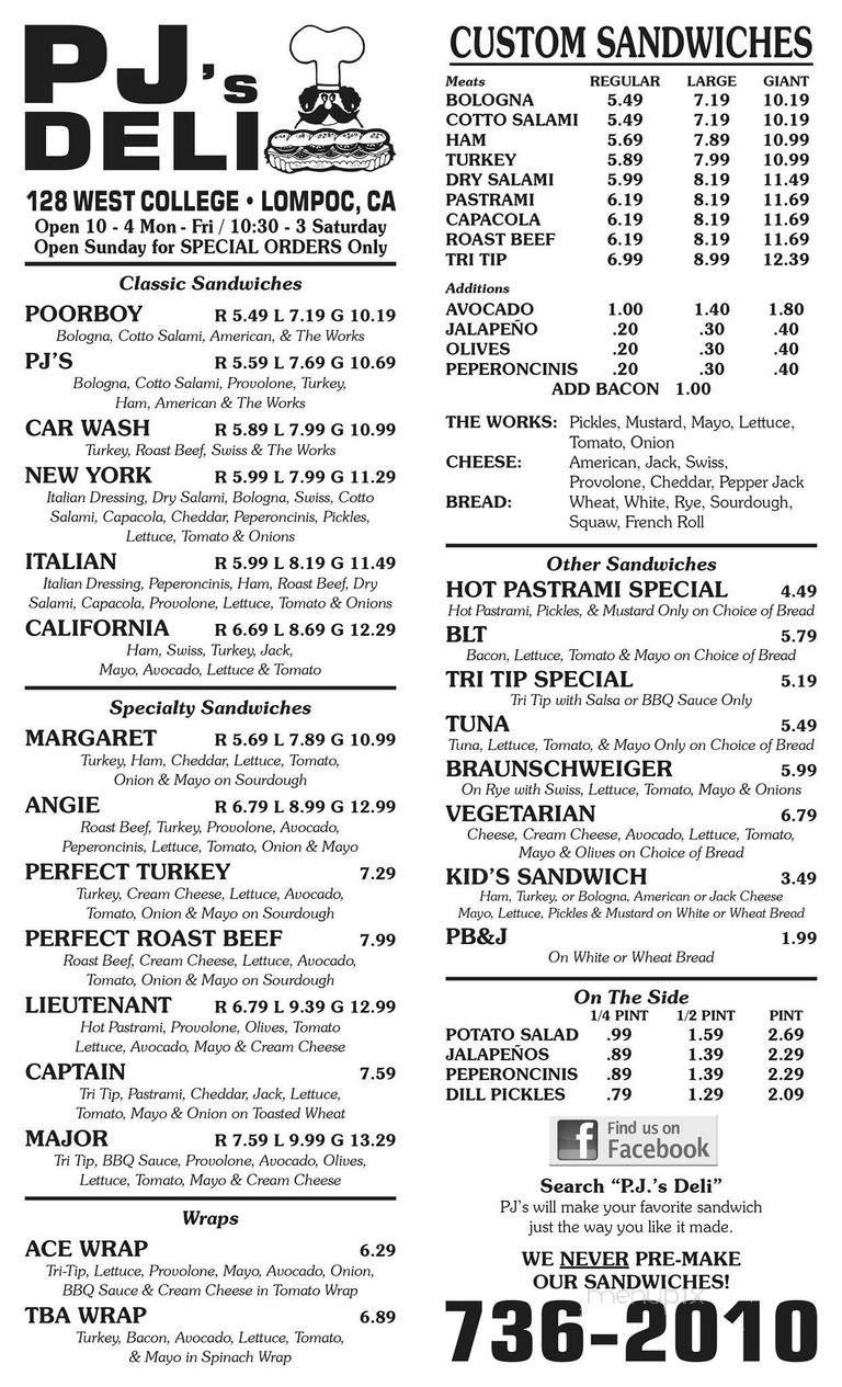 Menu page 1