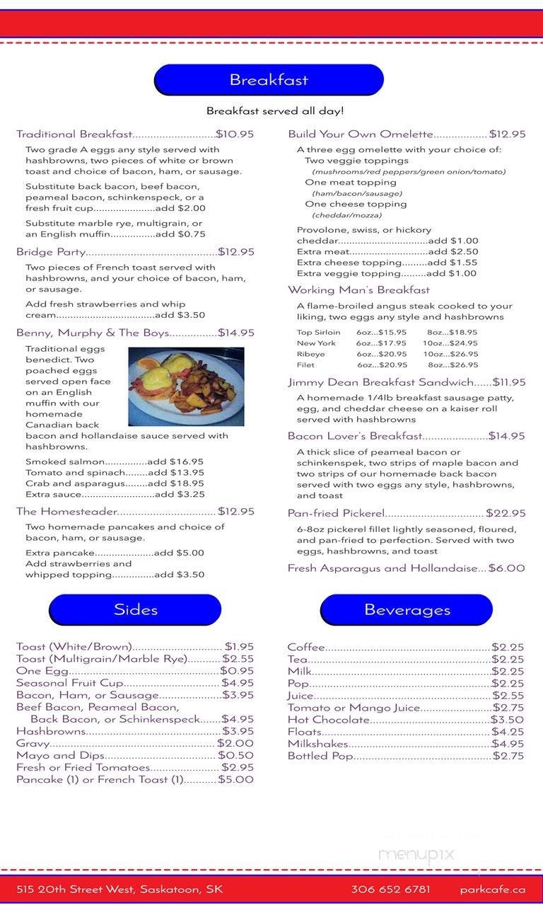 Menu page 1
