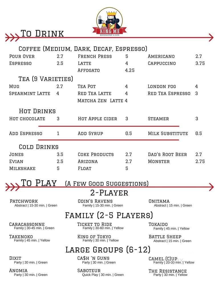 Menu page 1