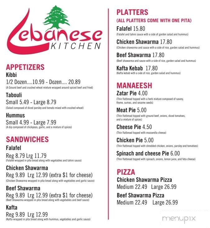 Menu page 1