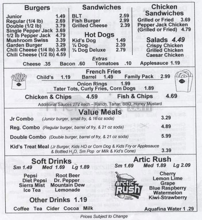 Menu page 1