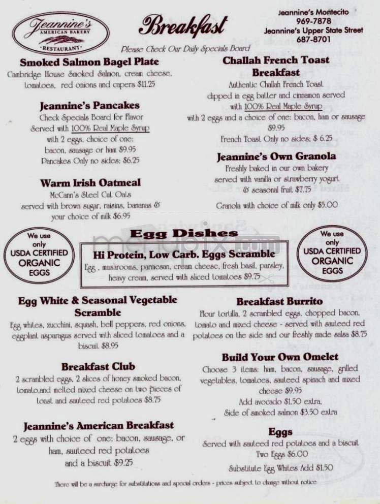 Menu page 1