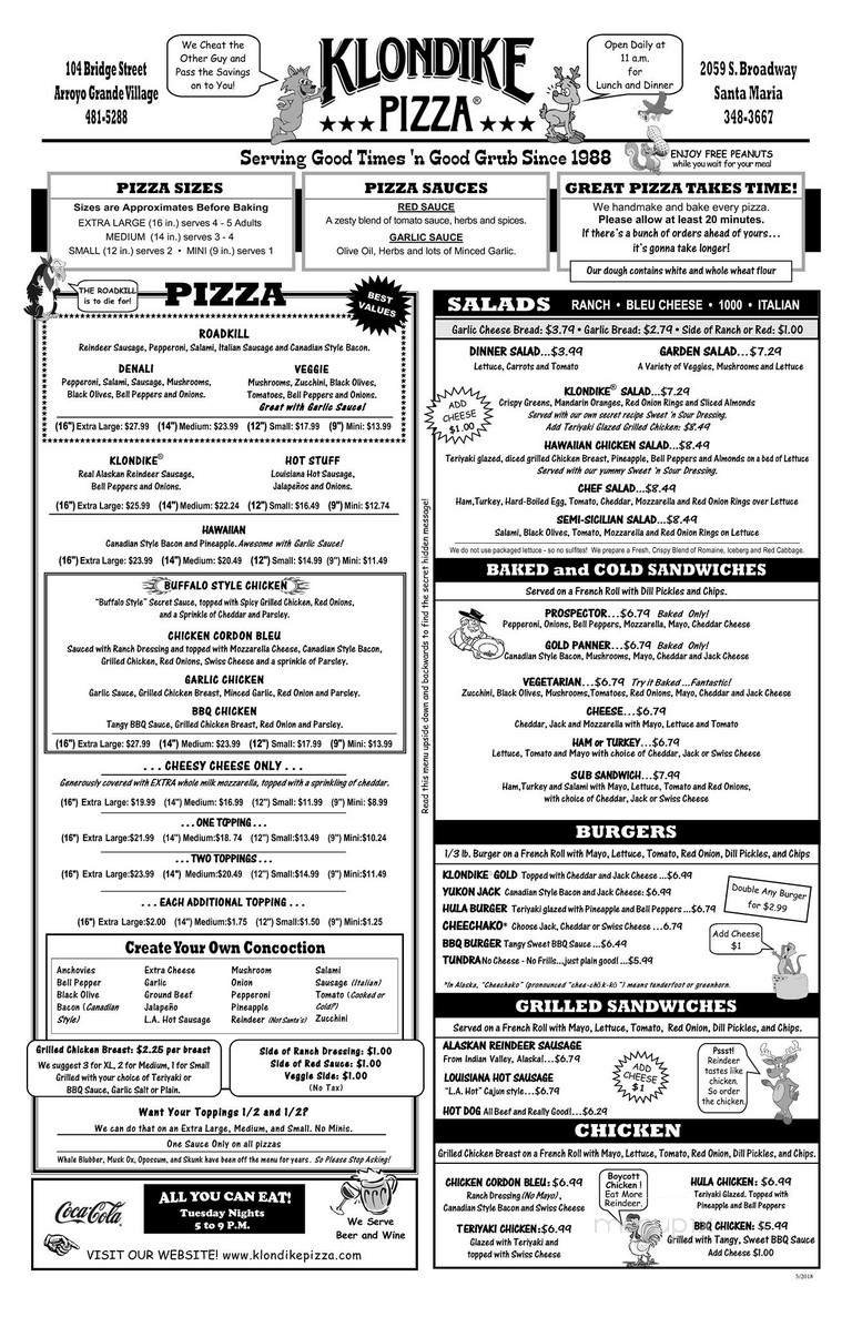 Menu page 1