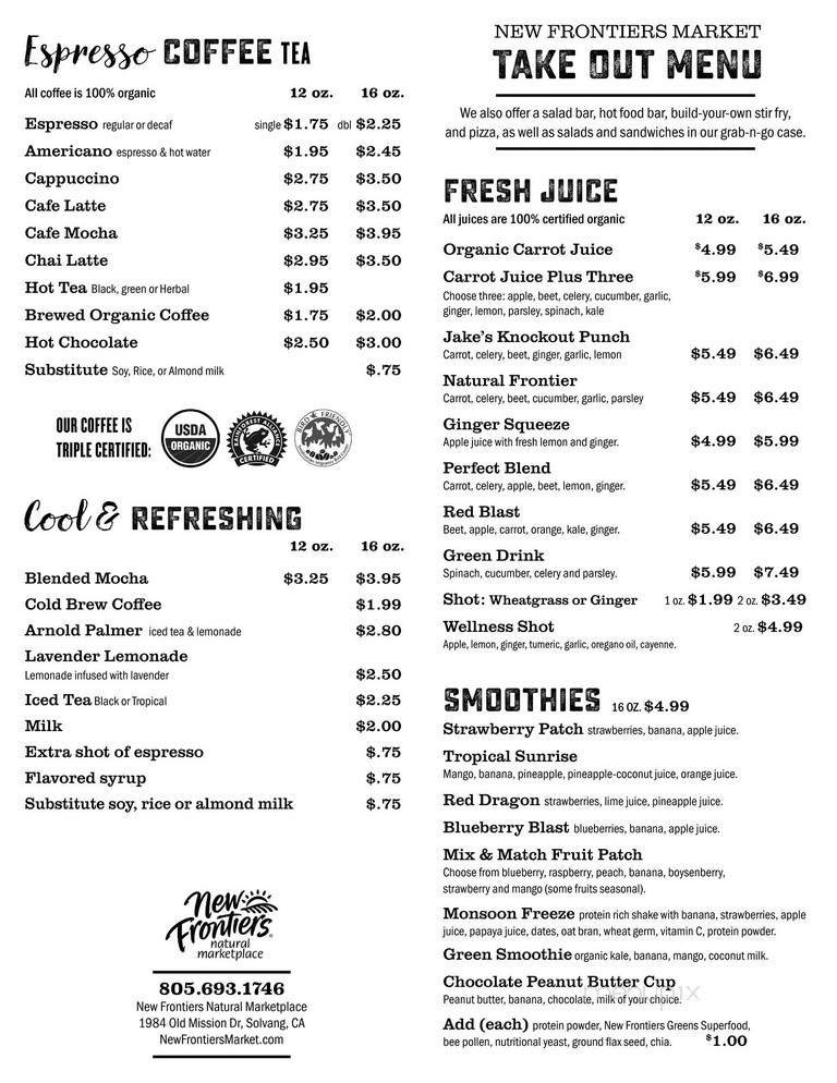 Menu page 1