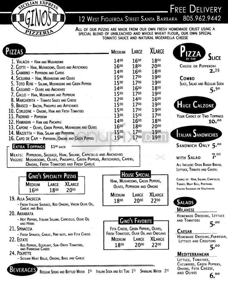 Menu page 1