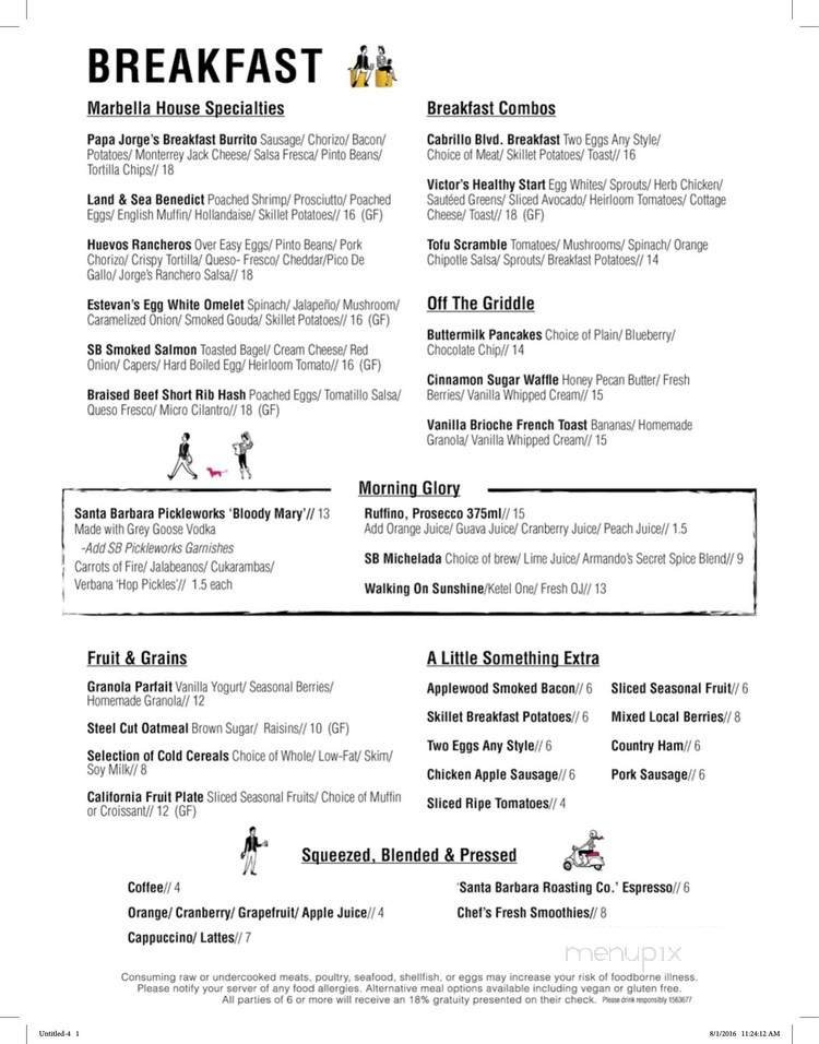 Menu page 1