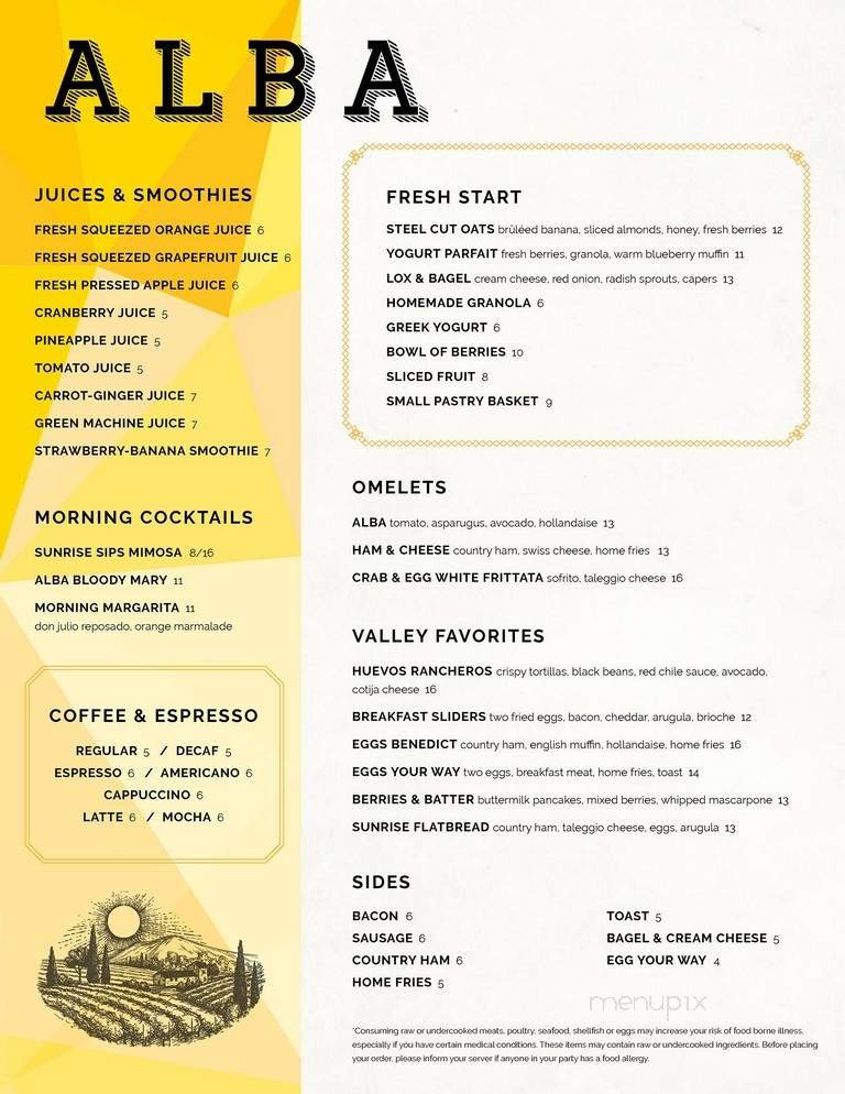 Menu page 1