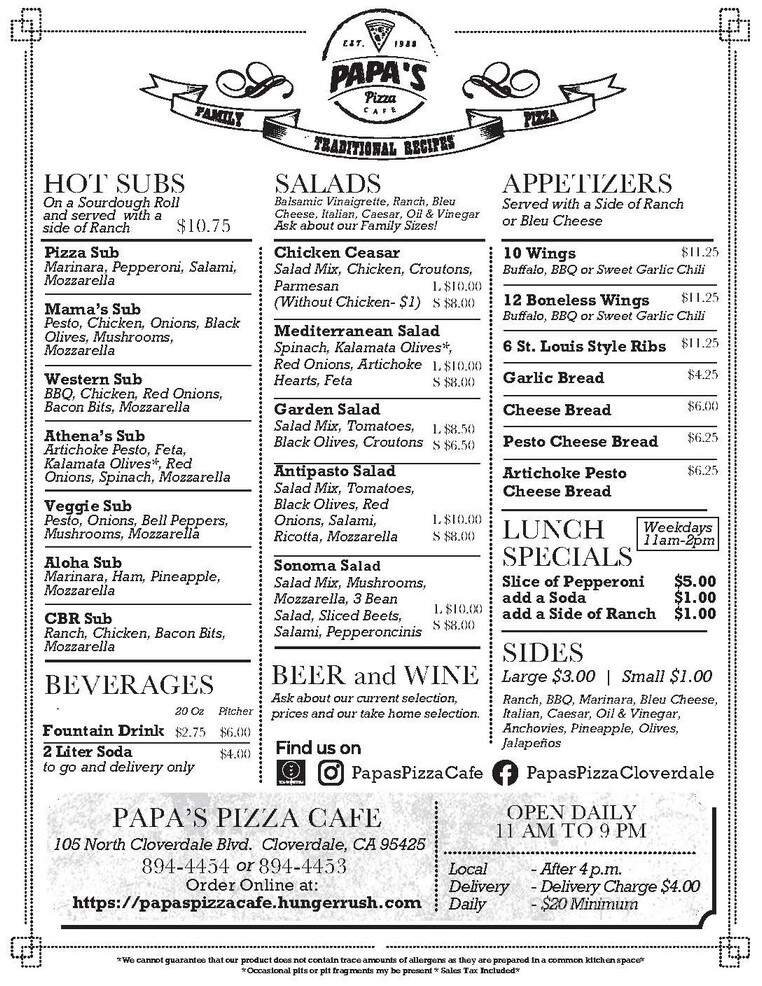 Menu page 2