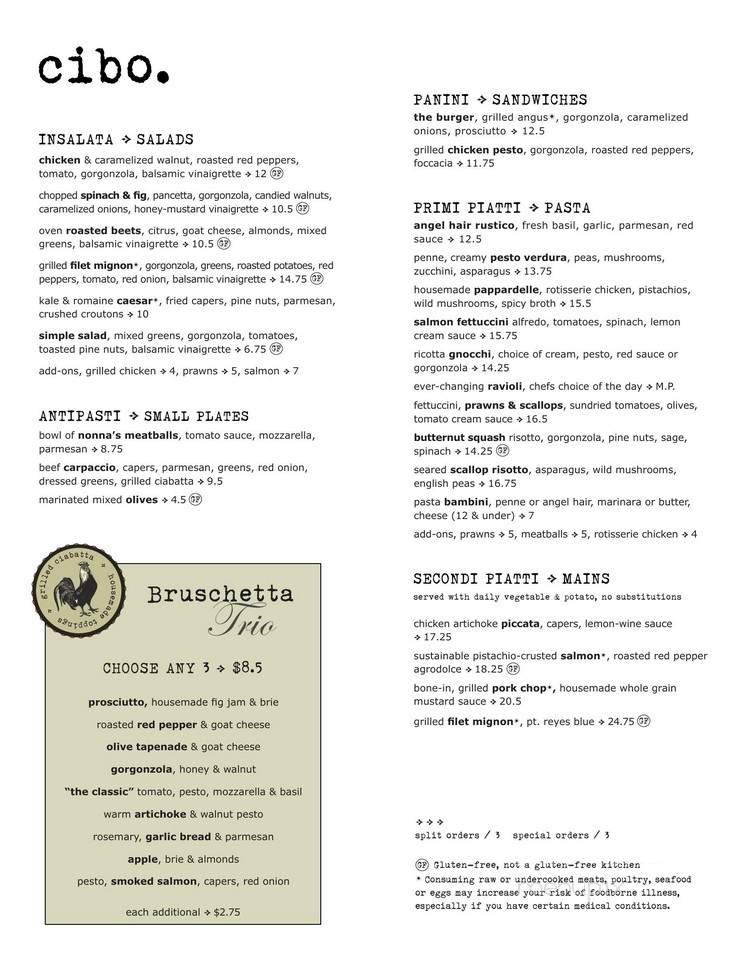 Menu page 1