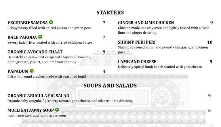 Menu page 1