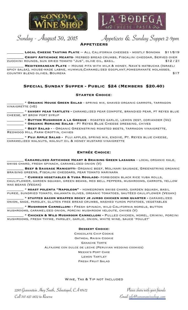 Menu page 4