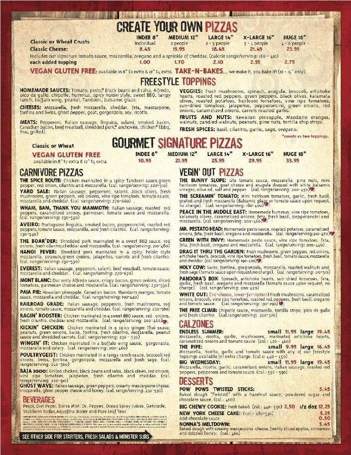 Menu page 1