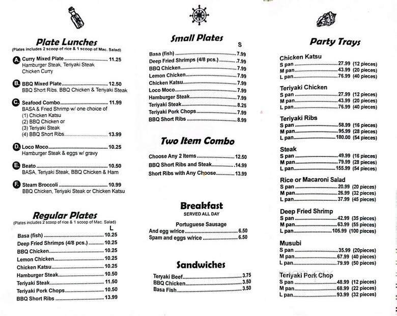 Menu page 1