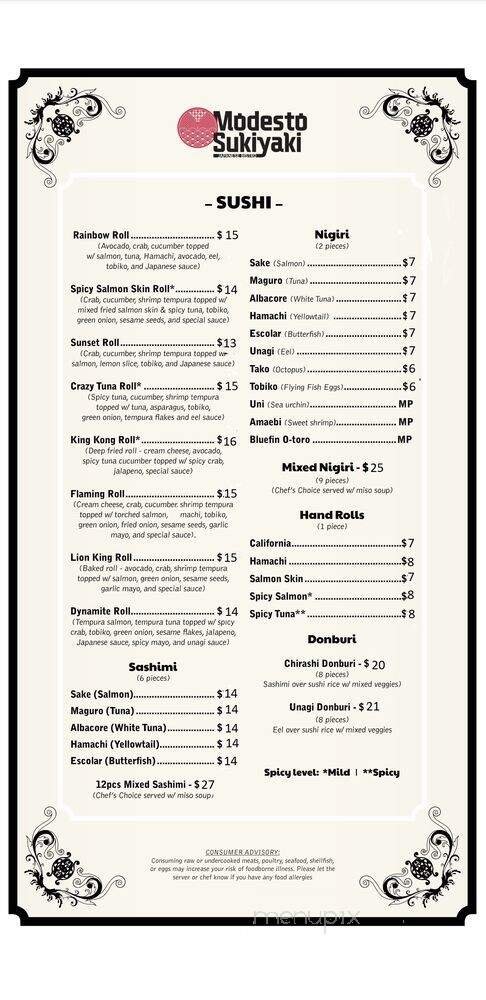 Menu page 1