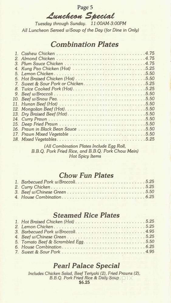 Menu page 1