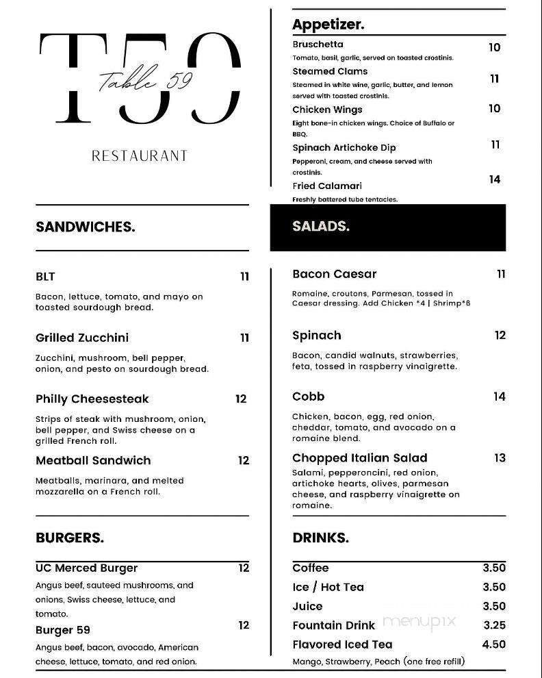 Menu page 1