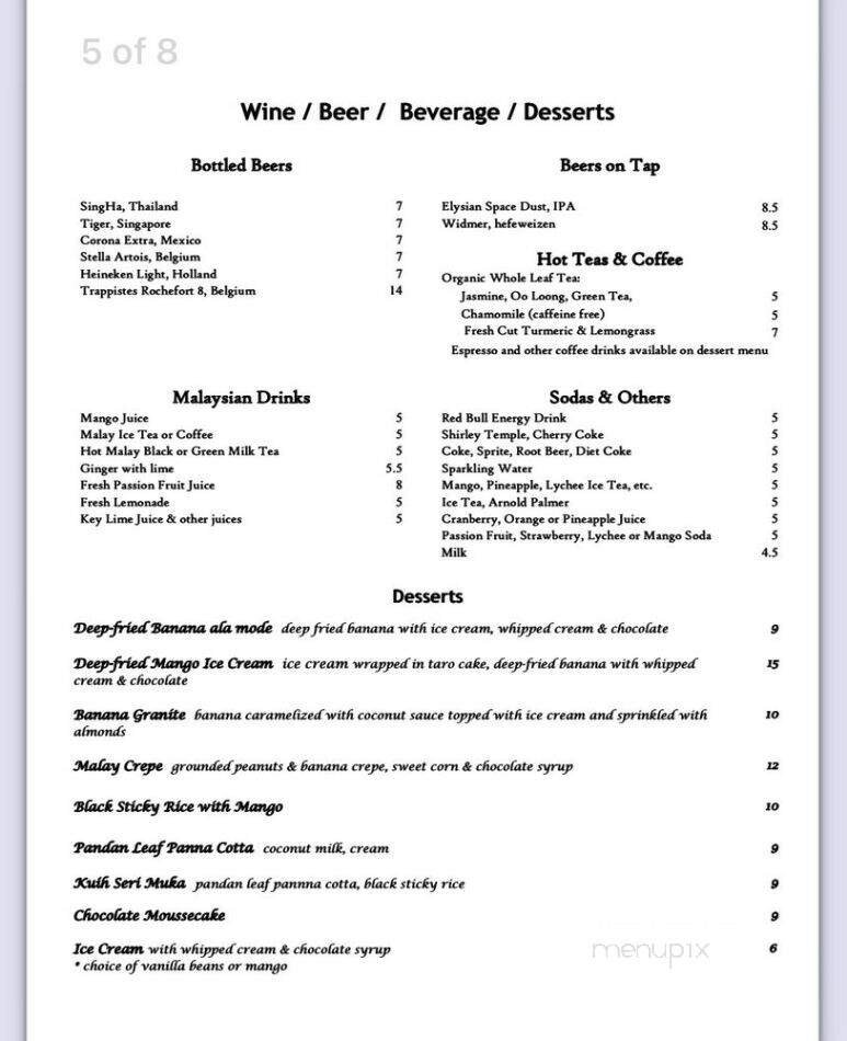 Menu page 1