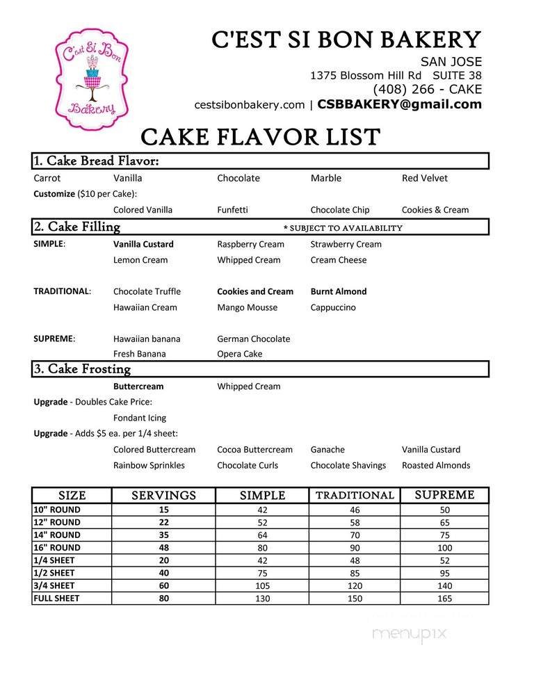 Menu page 1