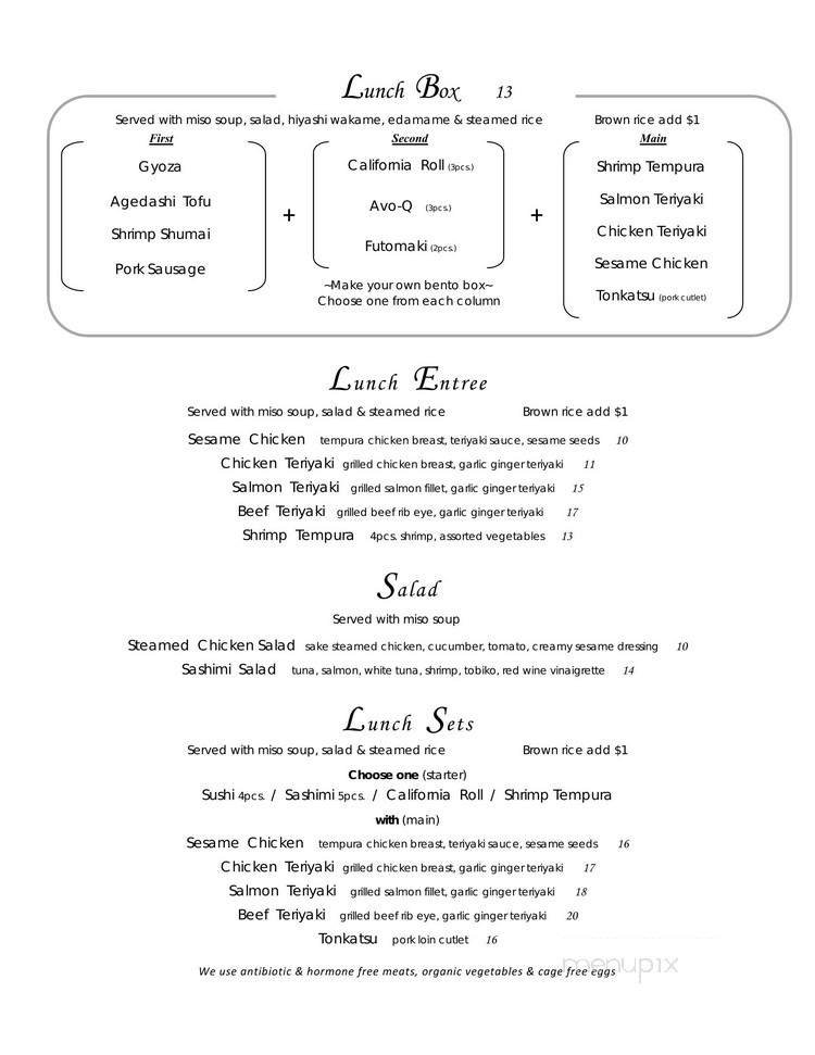 Menu page 1