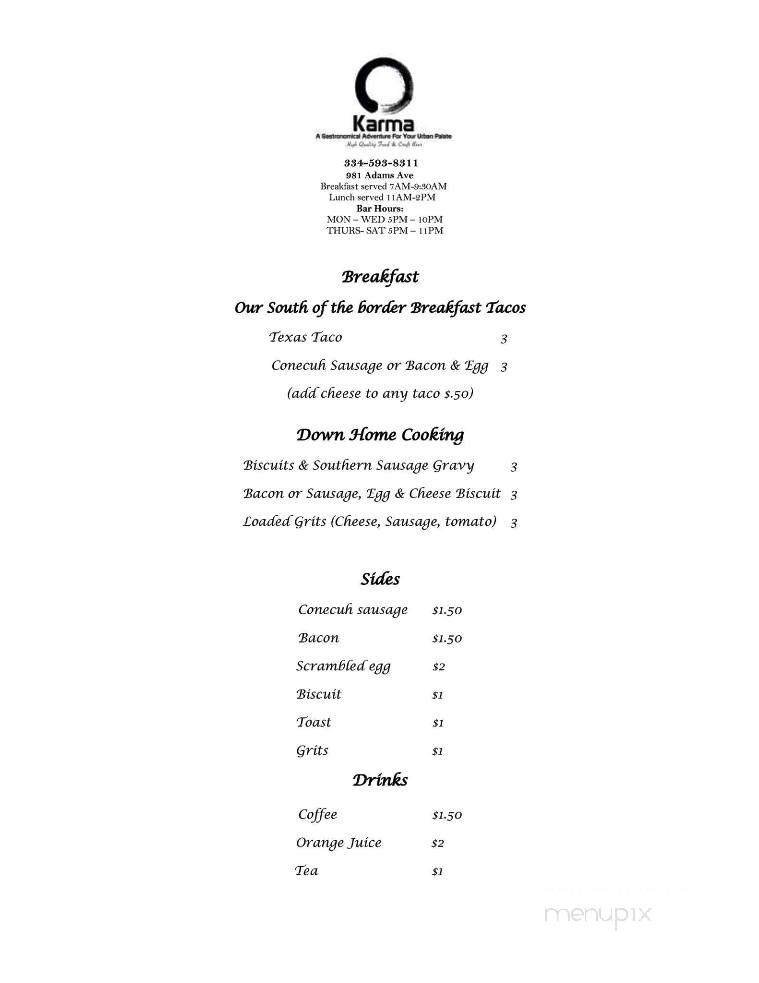 Menu page 1