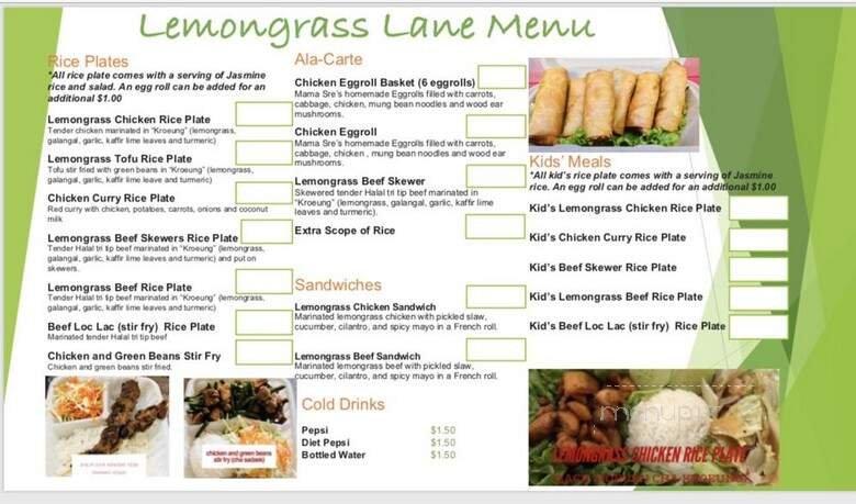 Menu page 1