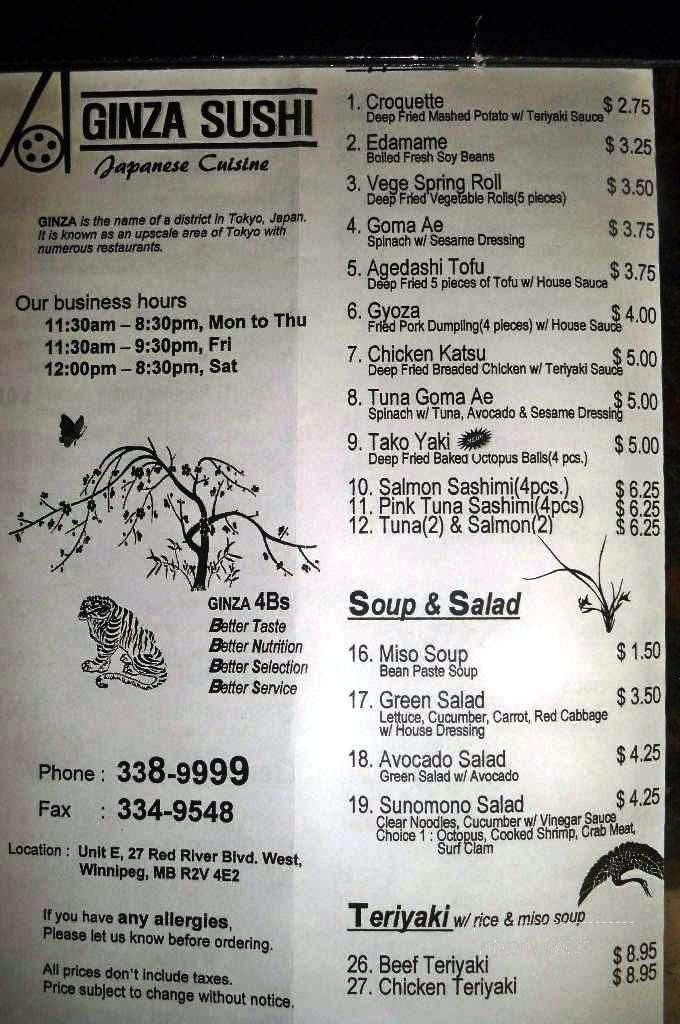 Menu page 1