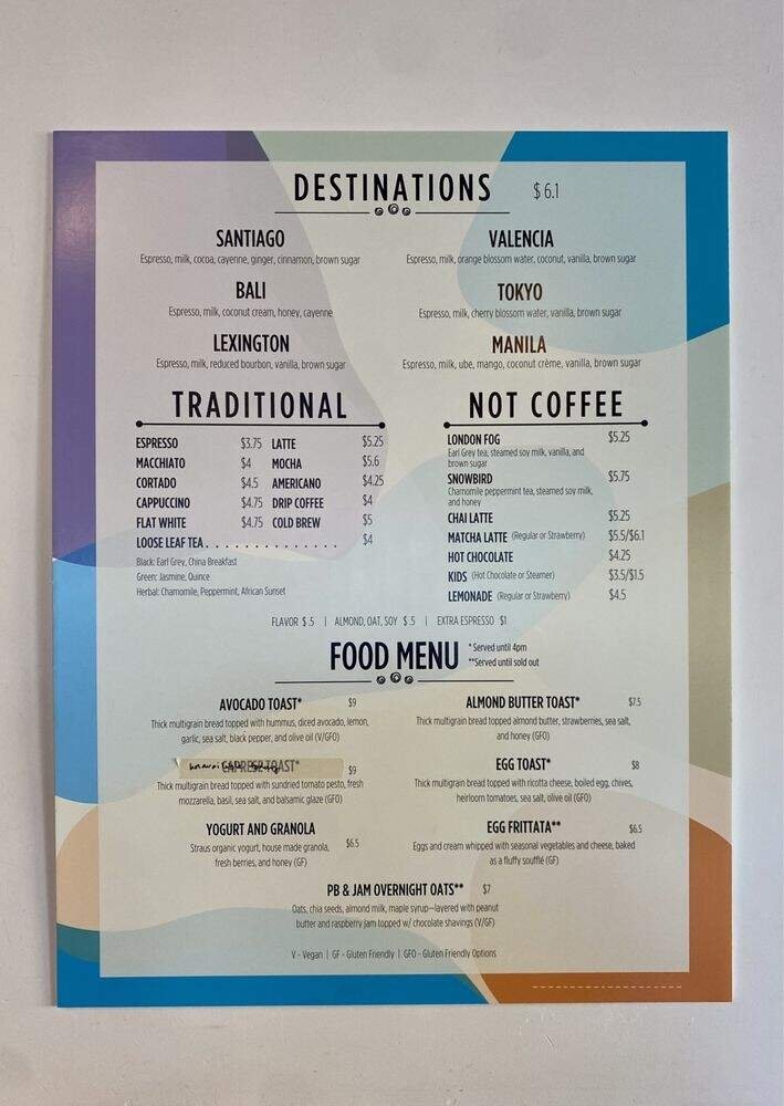 Menu page 1