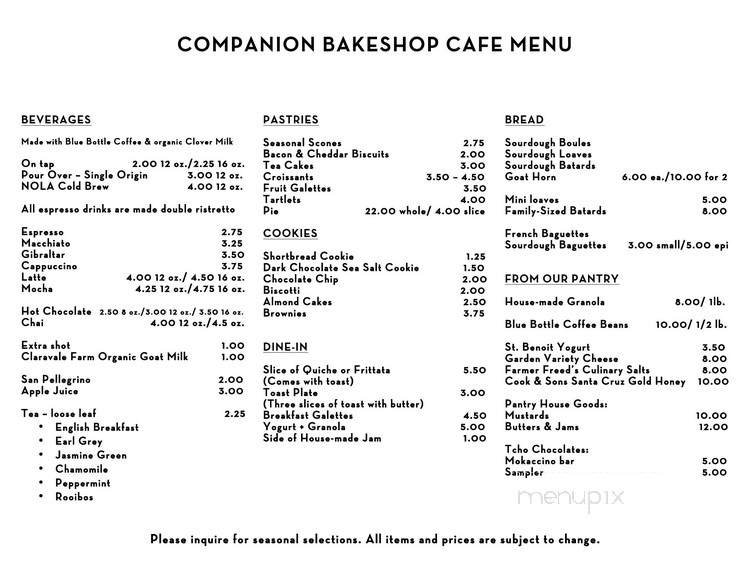 Menu page 1