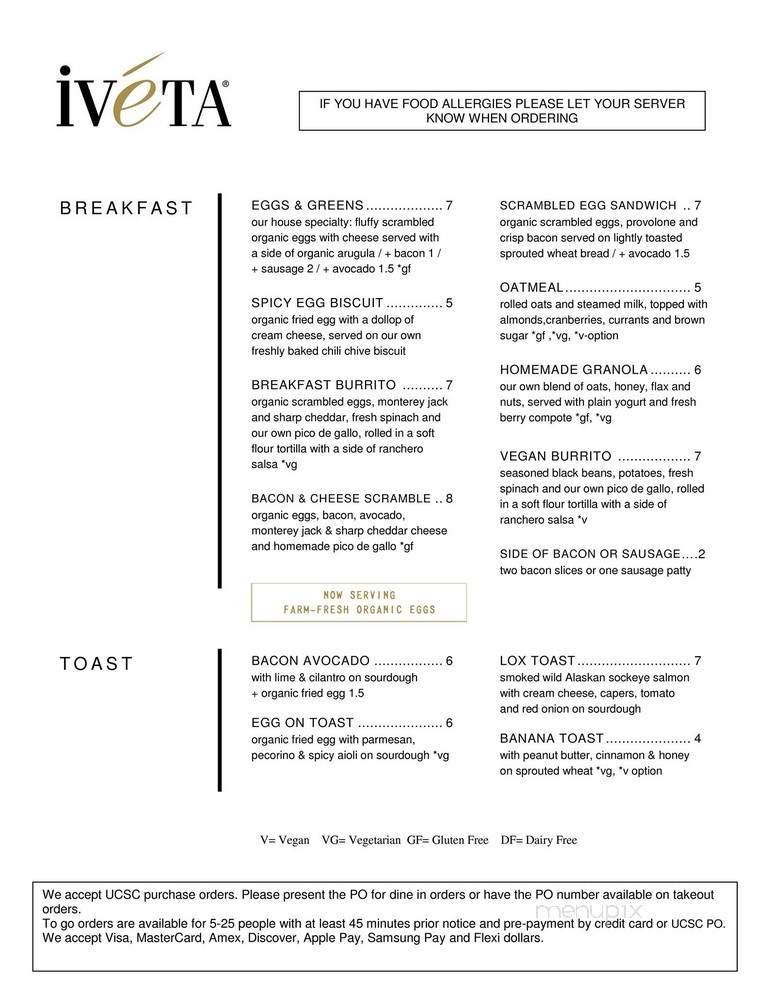 Menu page 1