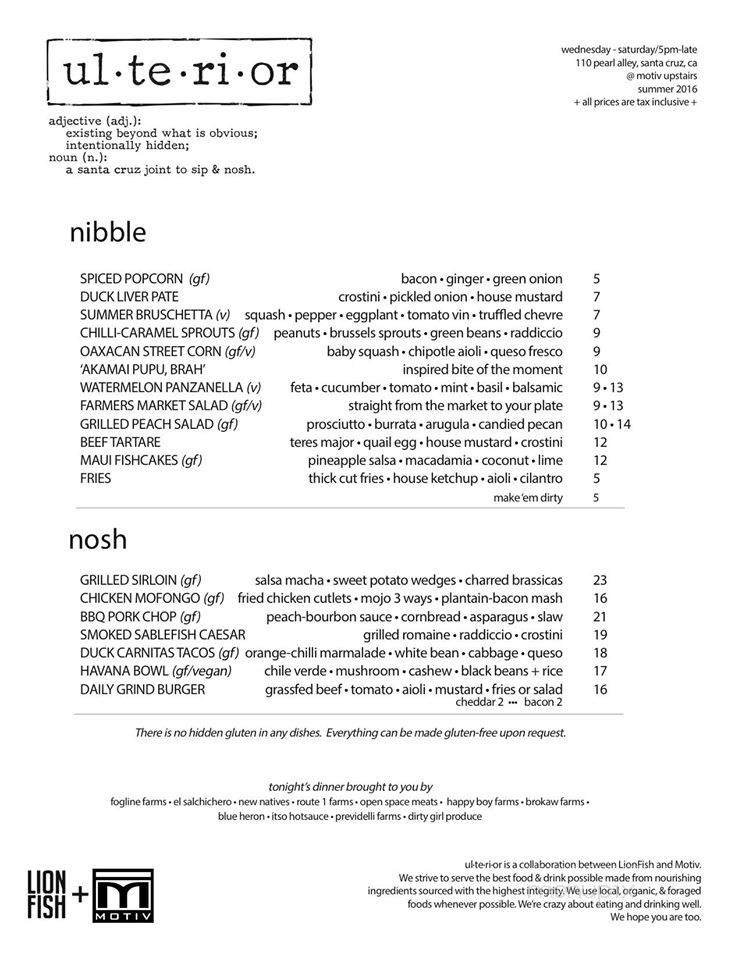 Menu page 1