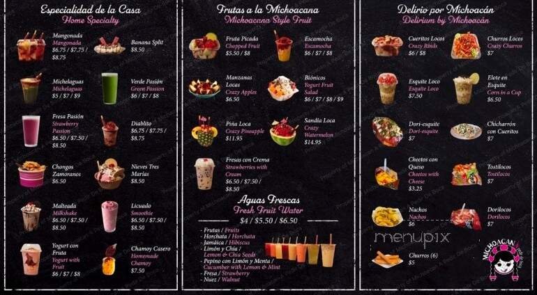 Menu page 1
