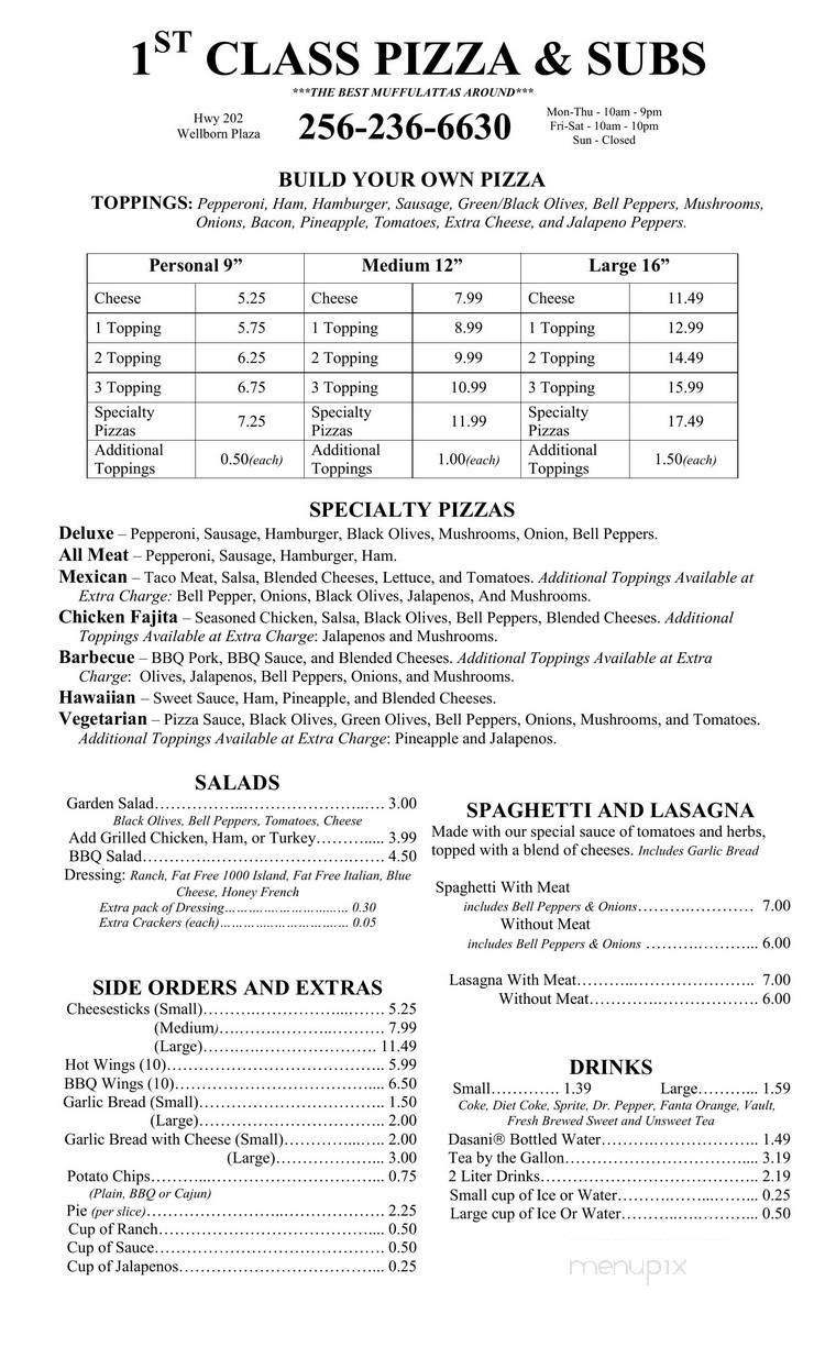 Menu page 1