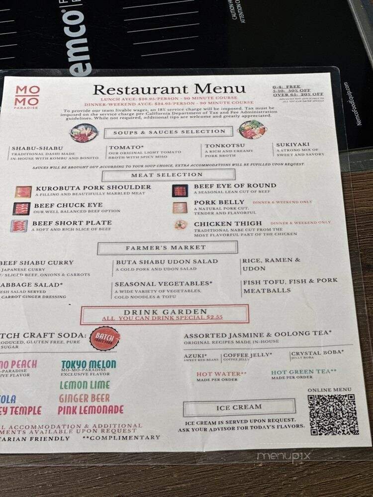 Menu page 1