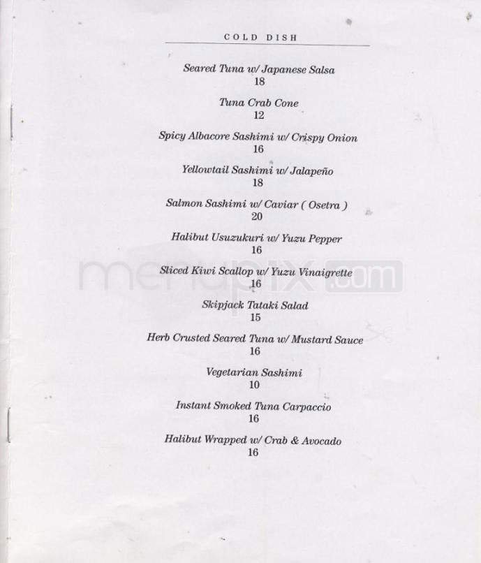 Menu page 1
