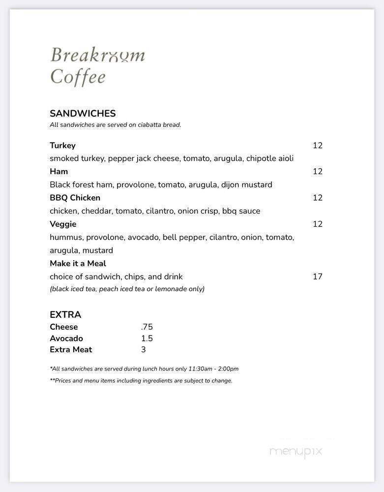 Menu page 1
