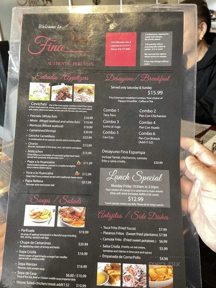 Menu page 1