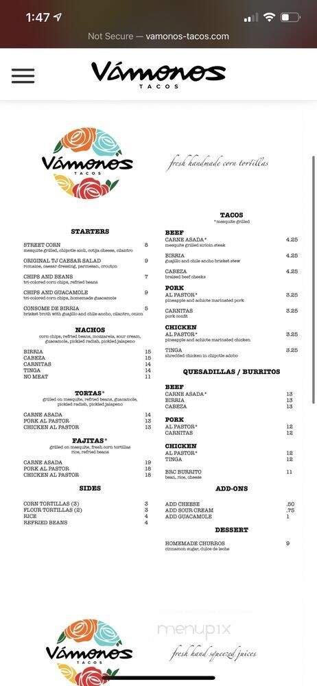 Menu page 2