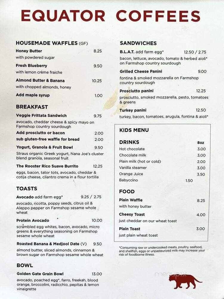 Menu page 1