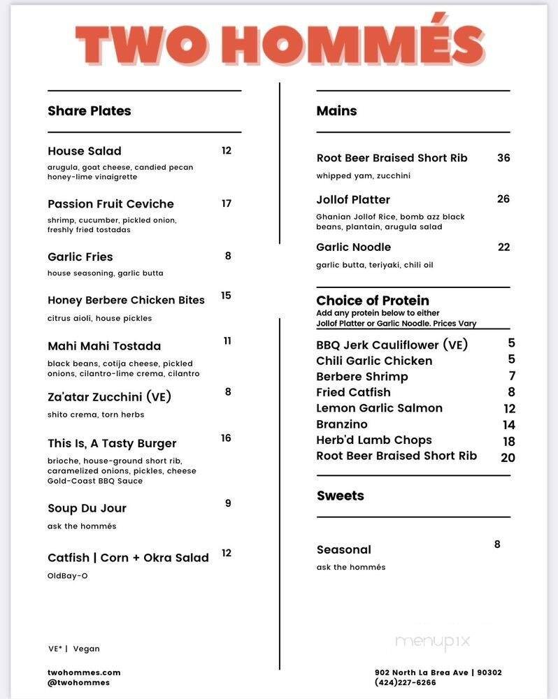 Menu page 1