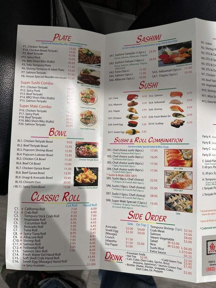 Menu page 1