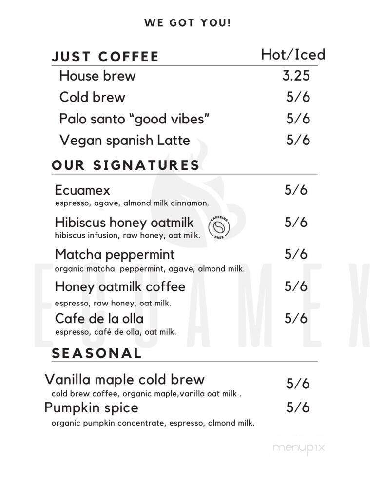 Menu page 1