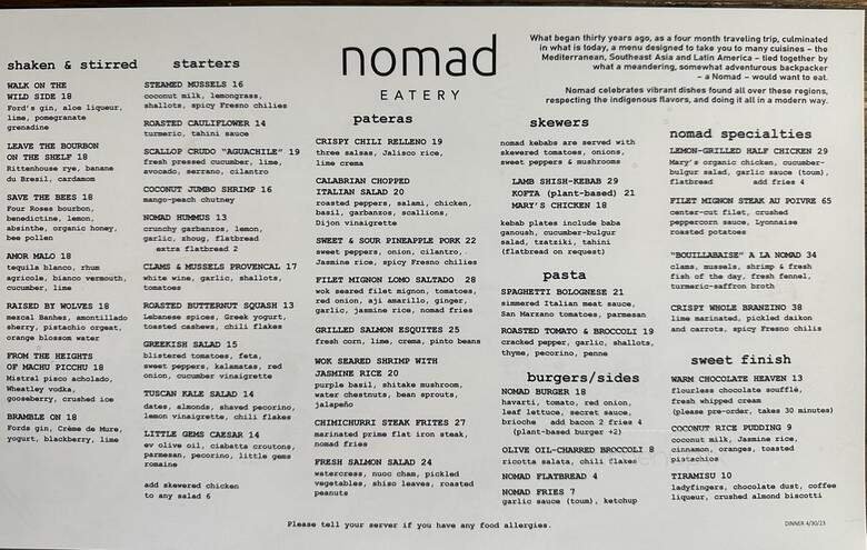 Menu page 1