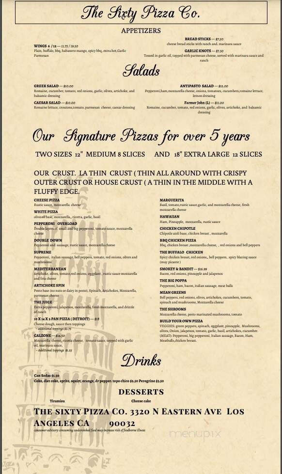 Menu page 1