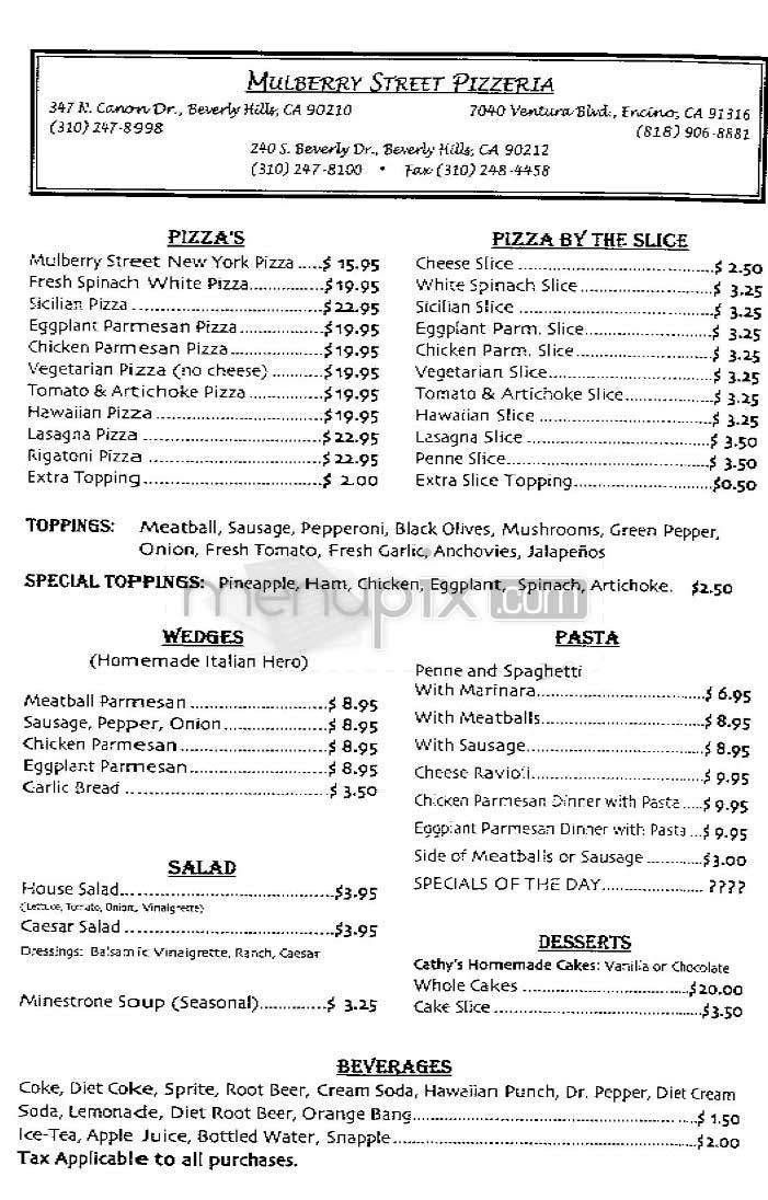 Menu page 1