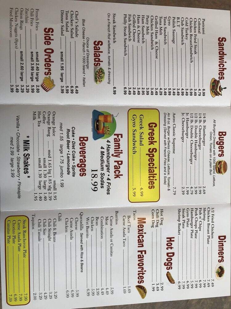Menu page 1