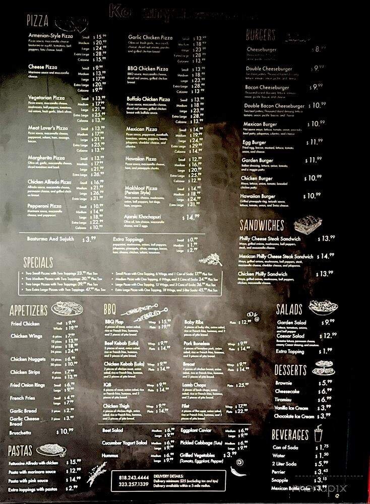 Menu page 1