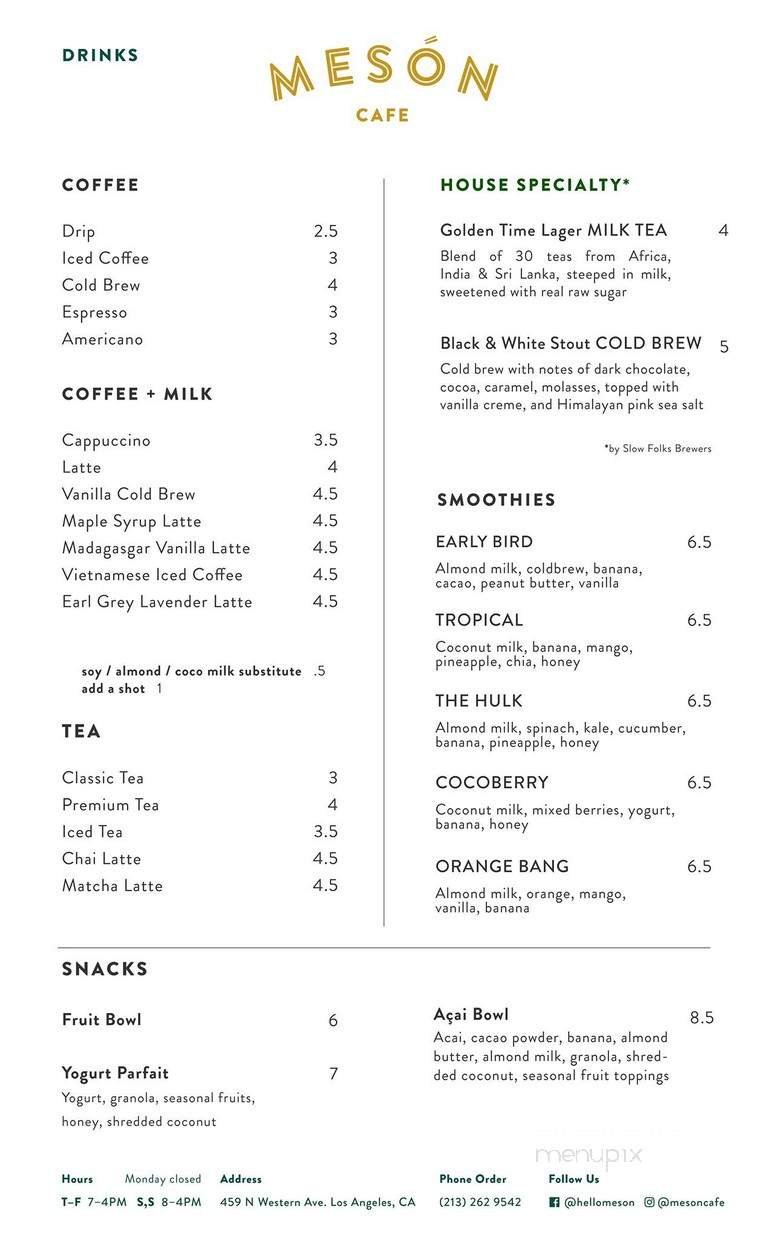 Menu page 1