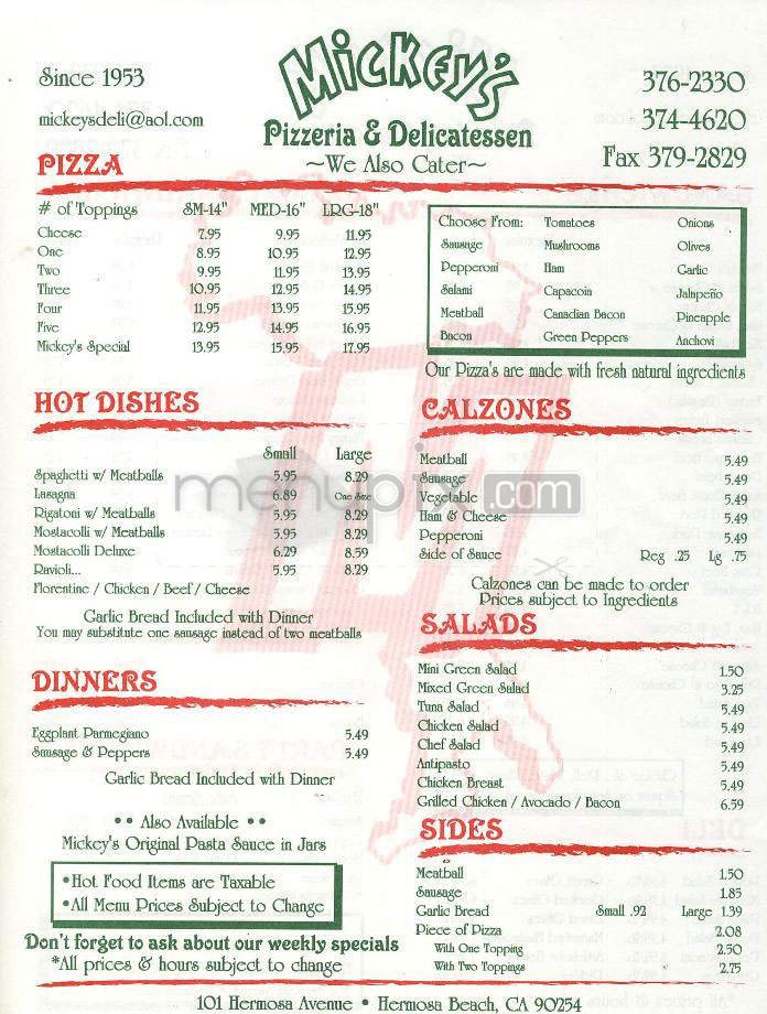 Menu page 1